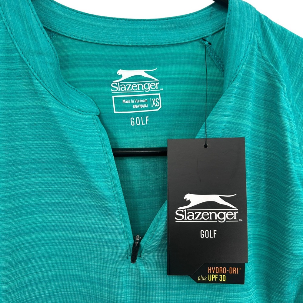 Slazenger Golf Womans XS Teal Hydro Dri‎ UPF 30 Polo NWT Athletic Performance - Picture 2 of 10